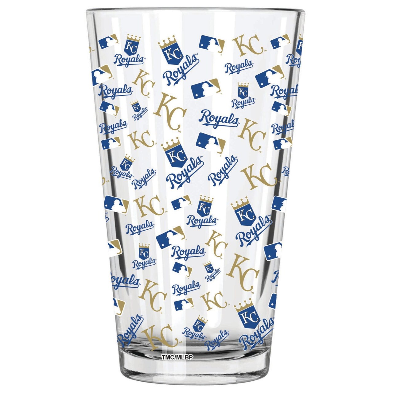 The Memory Company 5.75" Clear and Blue MLB Kansas City Royals Logo Printed Pint Glass